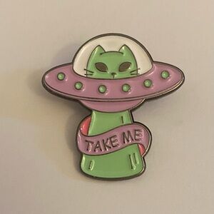 Take Me UFO Cat Enamel Pin